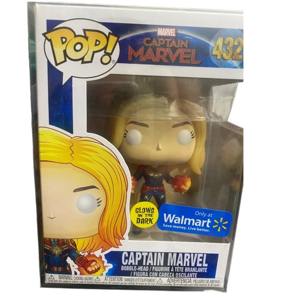 💰 5 FOR $40 /Funko Pop: Captain Marvel Glows In The Dark Walmart Exclusive #432 - Picture 1 of 5